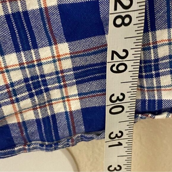 Goodthreads Oxford Men's Slim Long Sleeve Stretch cotton Plaid BLUE Shirt-XXXL - Picture 5 of 11